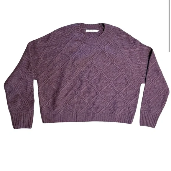 Harper Lane Purple Amelia Knit Pullover Wool Cashmere Sweater Size Large - Picture 3 of 11